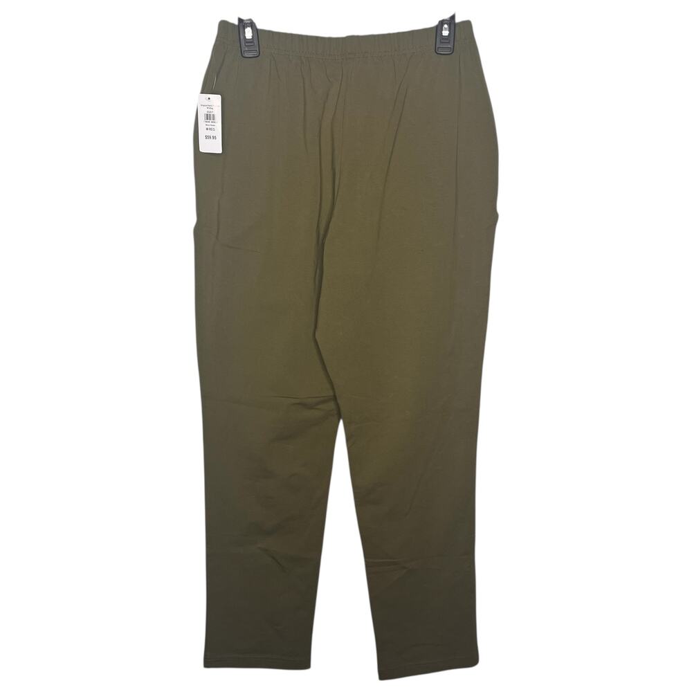 L.L. Bean Pants Women's M Perfect Fit Vintage Moss Green Tapered Leg 252077 - Picture 2 of 5